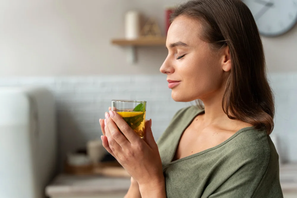 Drink green tea for Bitter Taste in Your Mouth